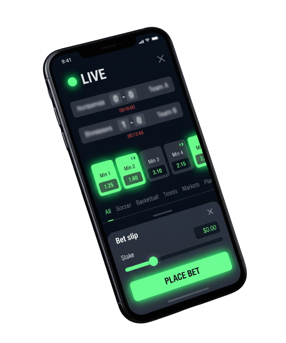 Mobile casino UI preview